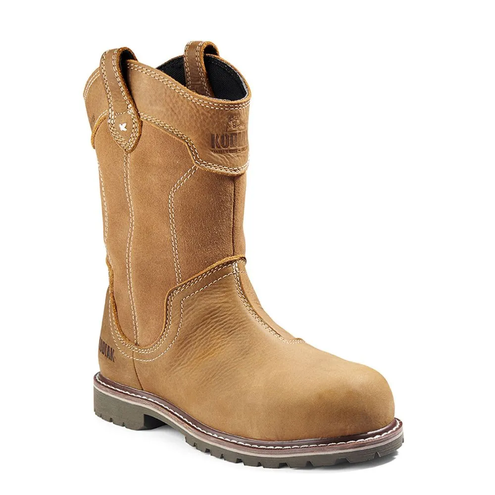 Kodiak Bralorne Women's Pull-On Wellington Composite Toe Leather Work Boot KD0A8354FWE - Wheat