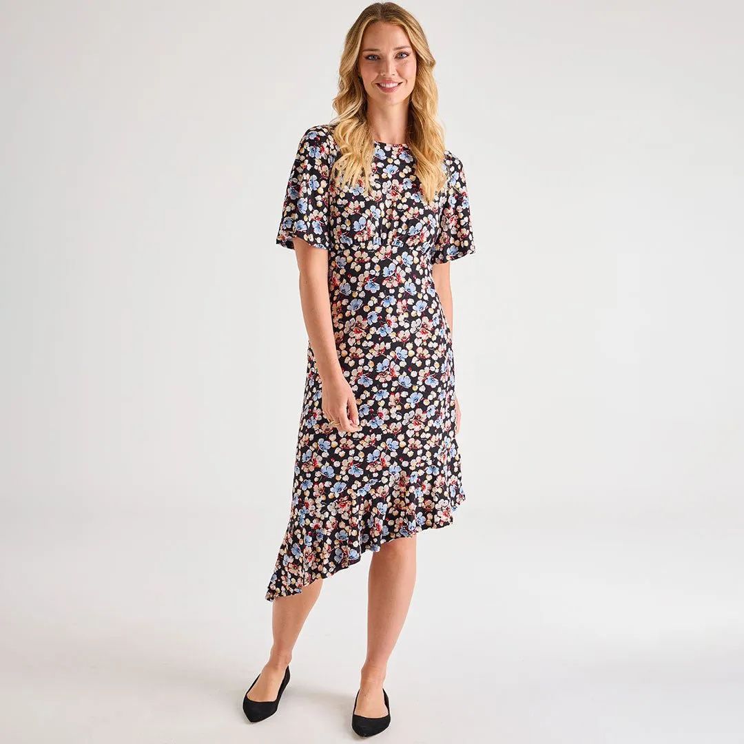 Ladies Asymmetric Printed Dress