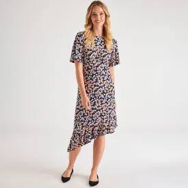 Ladies Asymmetric Printed Dress