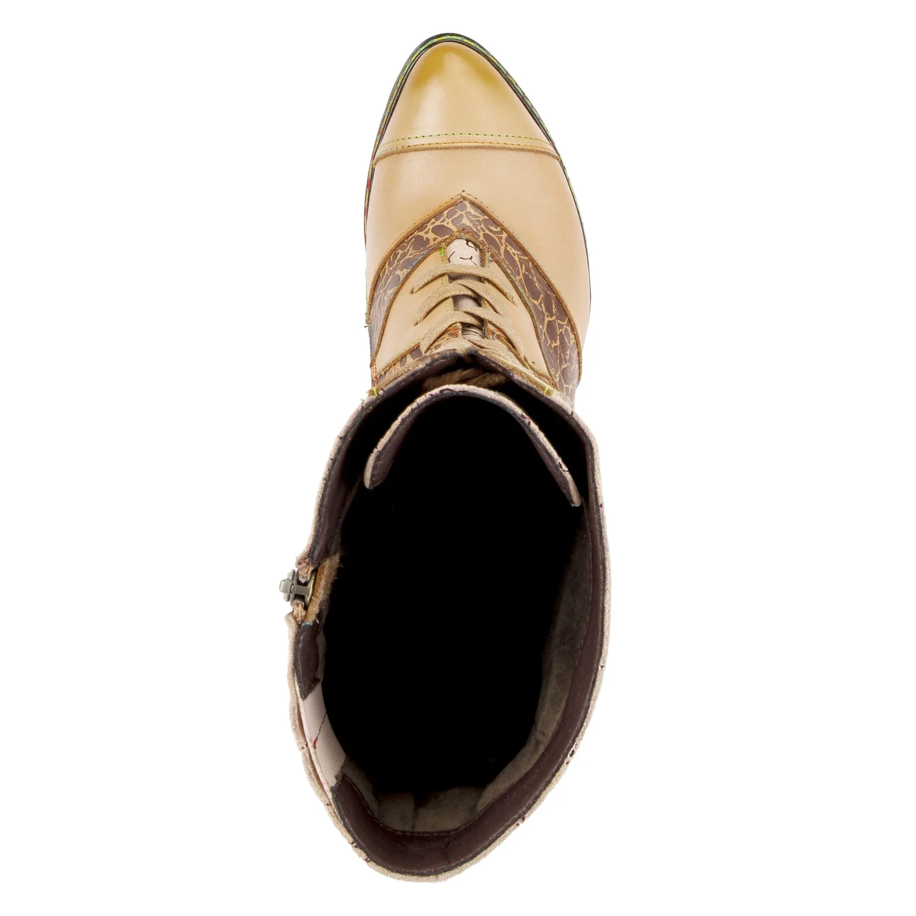 L`ARTISTE MALAGIE-CROCO BEIGE BOOTS