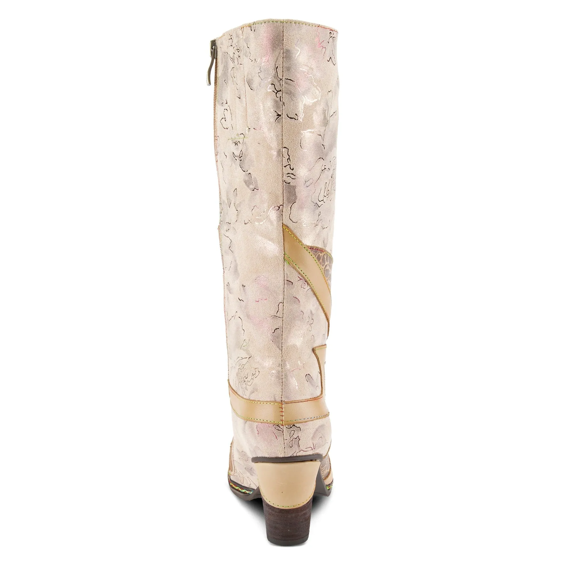 L`ARTISTE MALAGIE-CROCO BEIGE BOOTS
