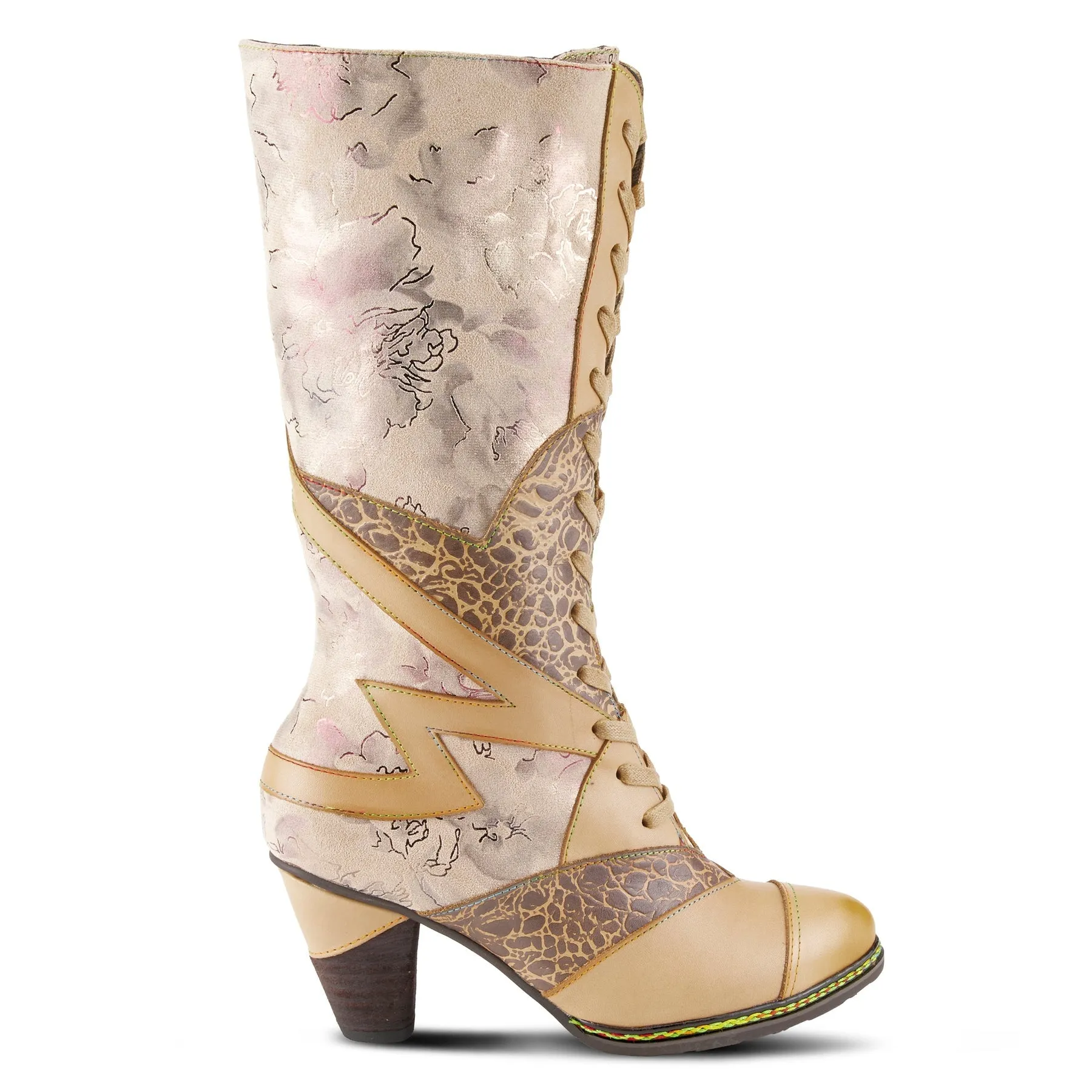 L`ARTISTE MALAGIE-CROCO BEIGE BOOTS