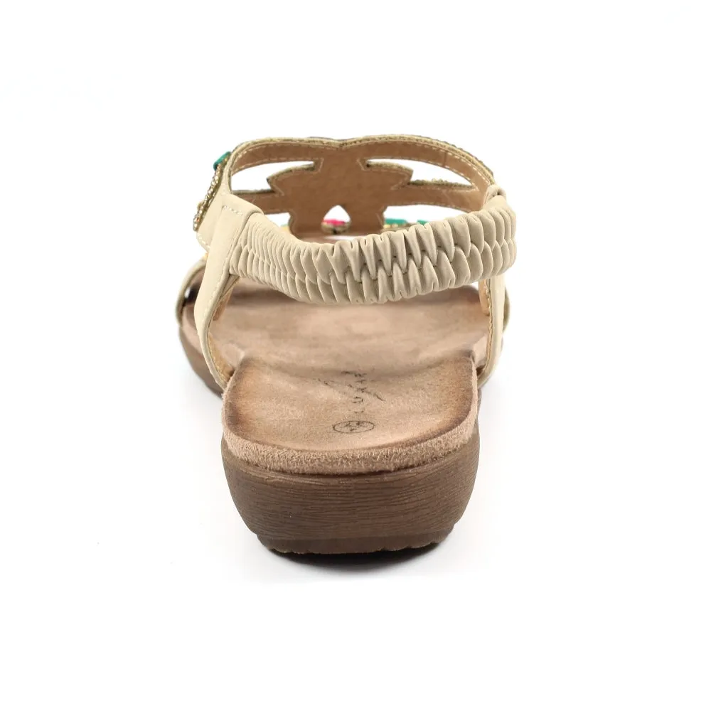 Lunar JLH331 BG Mariella Beige Beaded Sandal