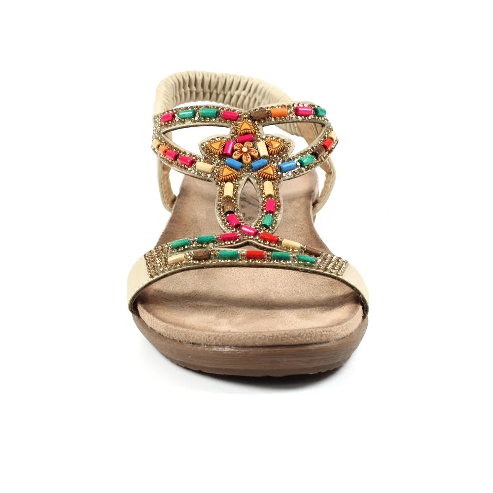 Lunar JLH331 BG Mariella Beige Beaded Sandal