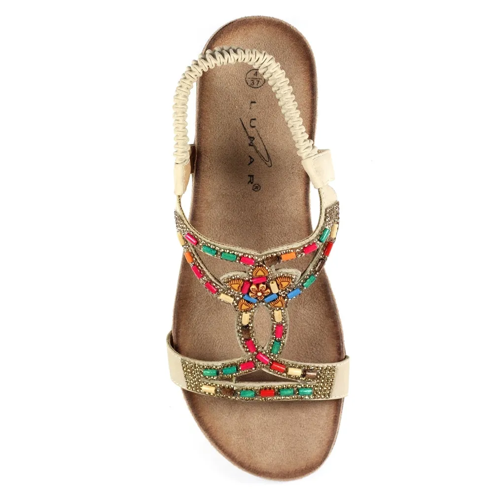 Lunar JLH331 BG Mariella Beige Beaded Sandal