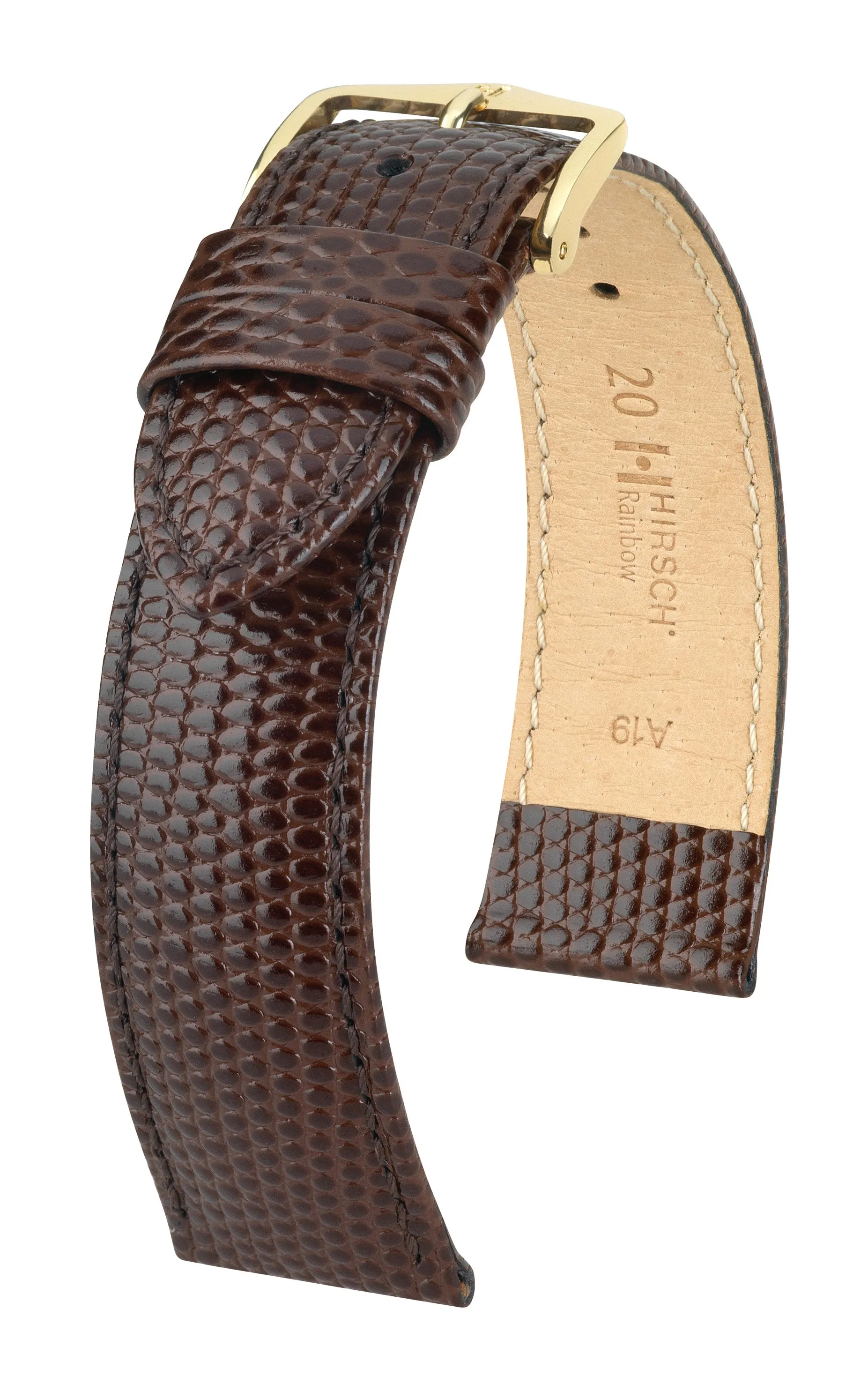 Open End HIRSCH RAINBOW Ladies Lizard Embossed Calfskin Watch Strap  1230 26 OE
