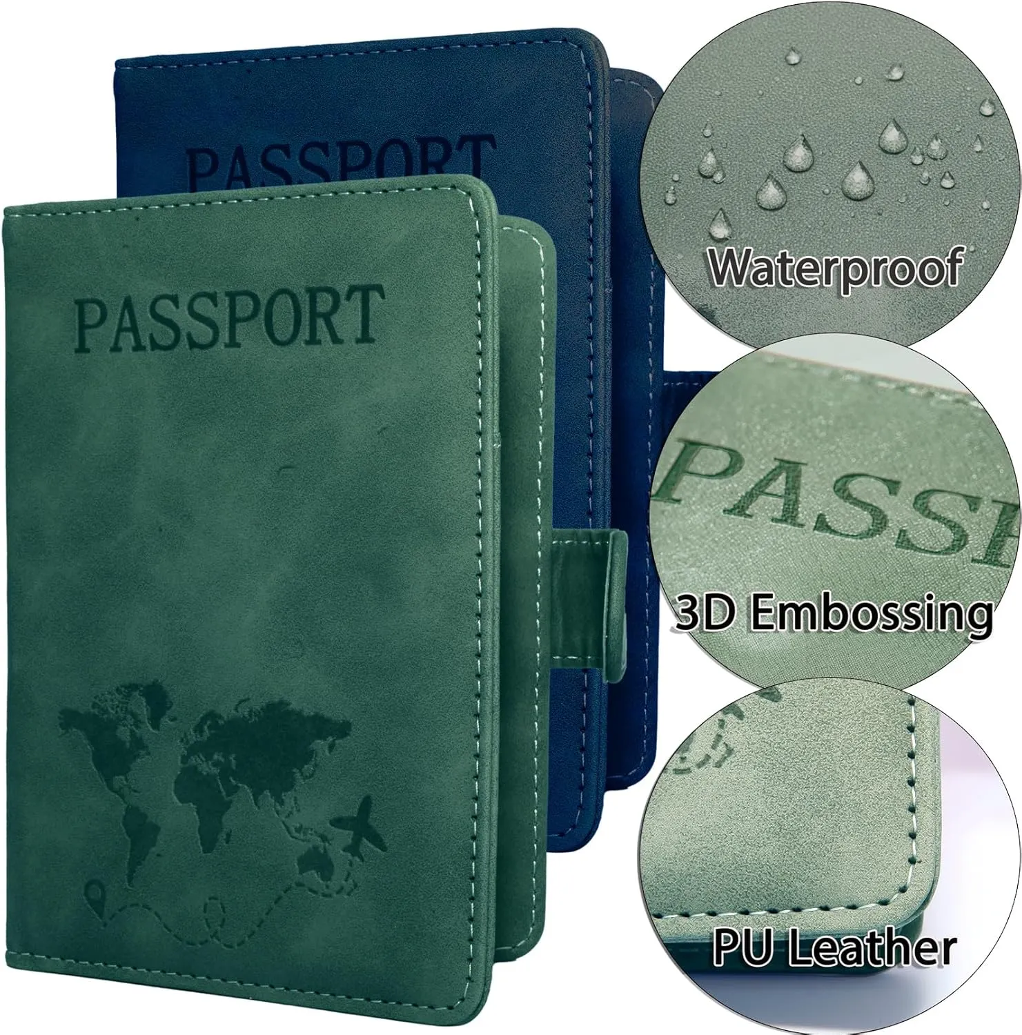 Passport Holder for Travel Essentials, 2 Pack Rfid Passport Cover for Women Men