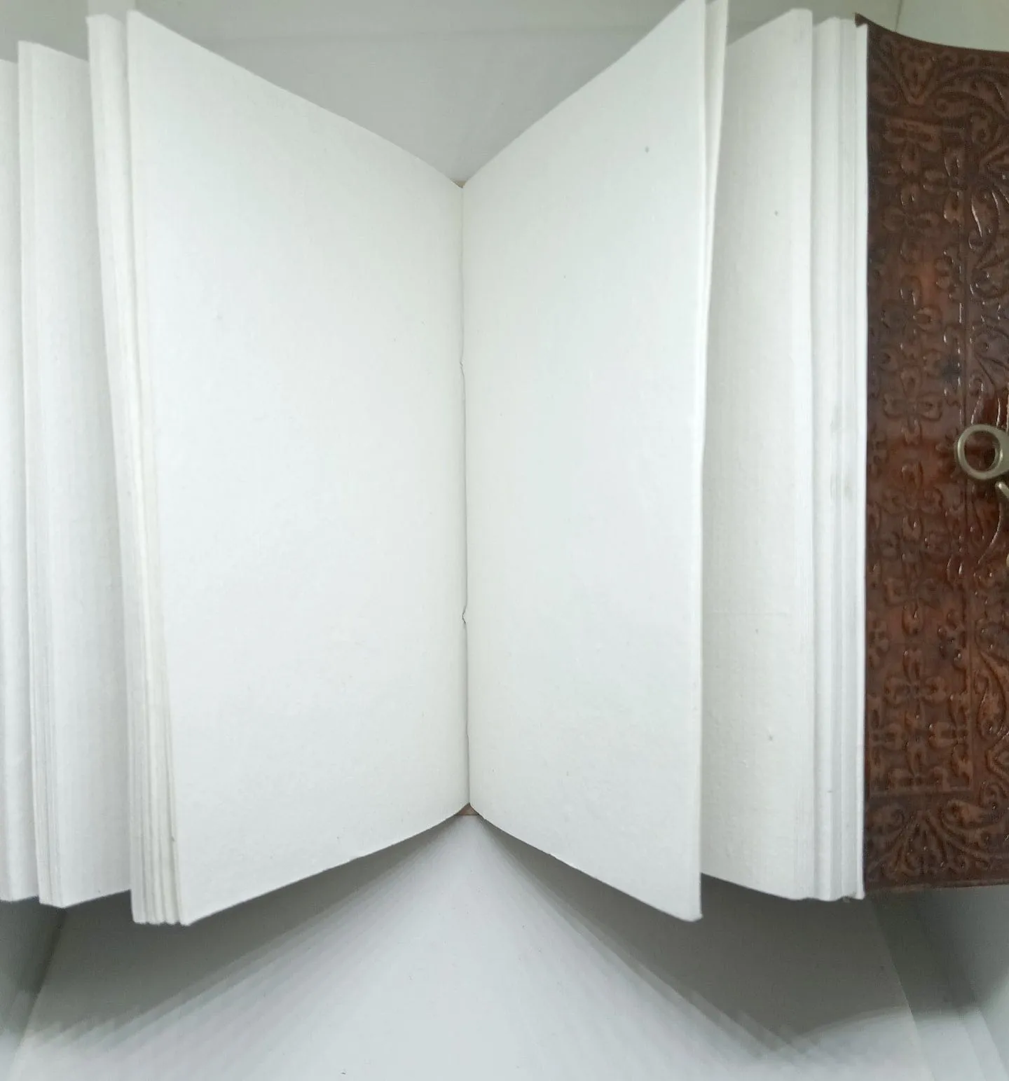 Pentagram Embossed Leather Notebook Blank Journal Pentacle Book of Shadows