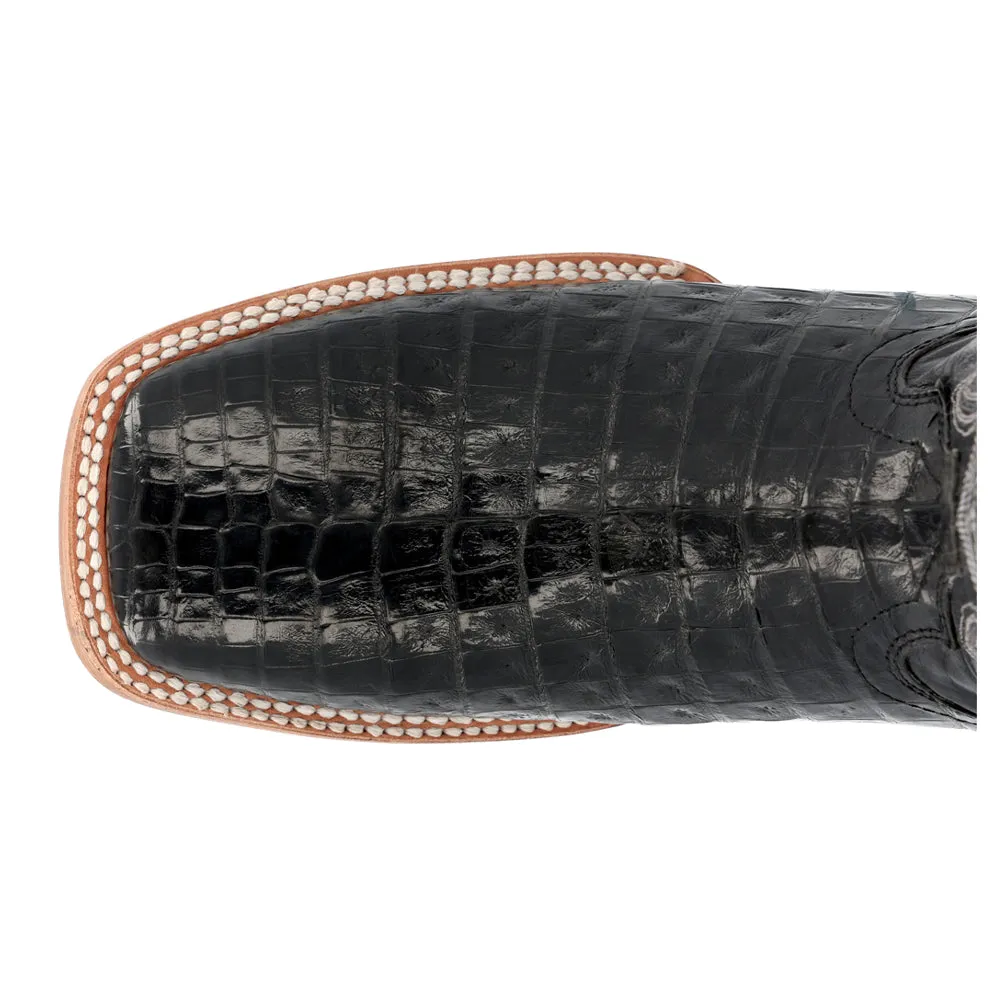 PRCA Collection Caiman Embroidery Square Toe Cowboy Boots