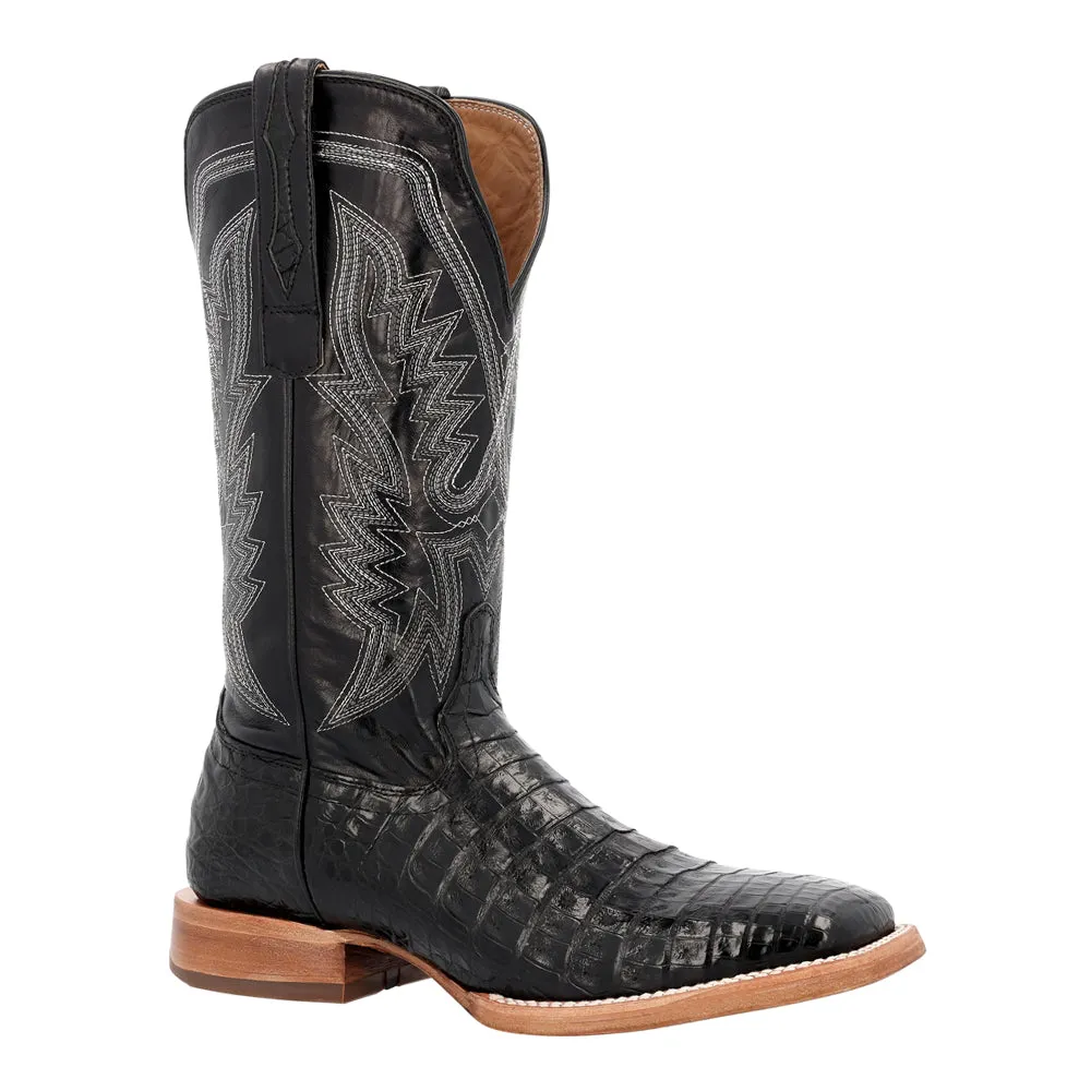 PRCA Collection Caiman Embroidery Square Toe Cowboy Boots