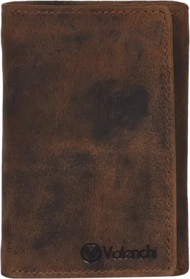 RFID Leather Trifold Wallet with 9 card slots,2 Note pocket coin pocket & ID window