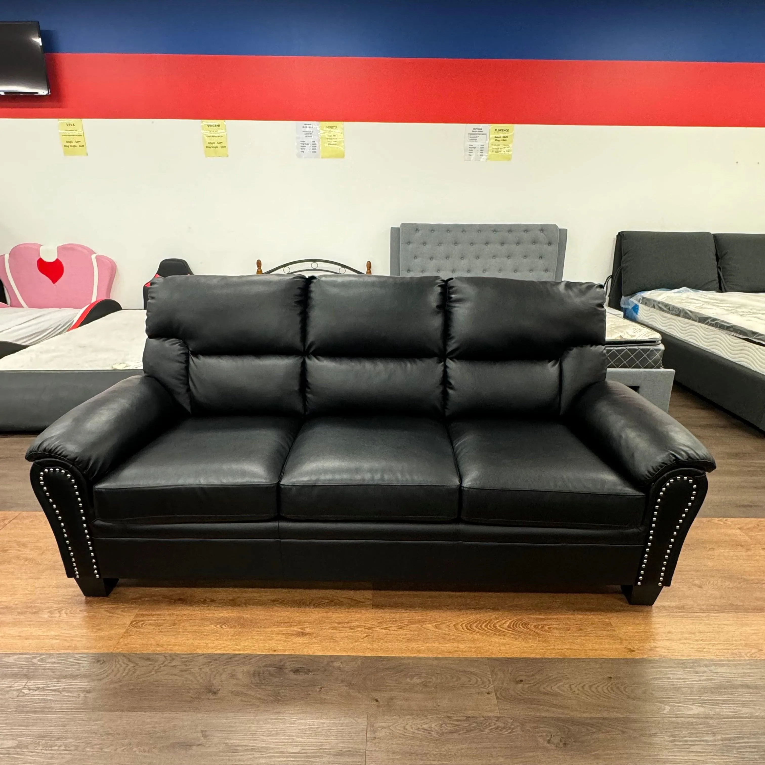 Sebastian 3 Seater PU Leather Sofa