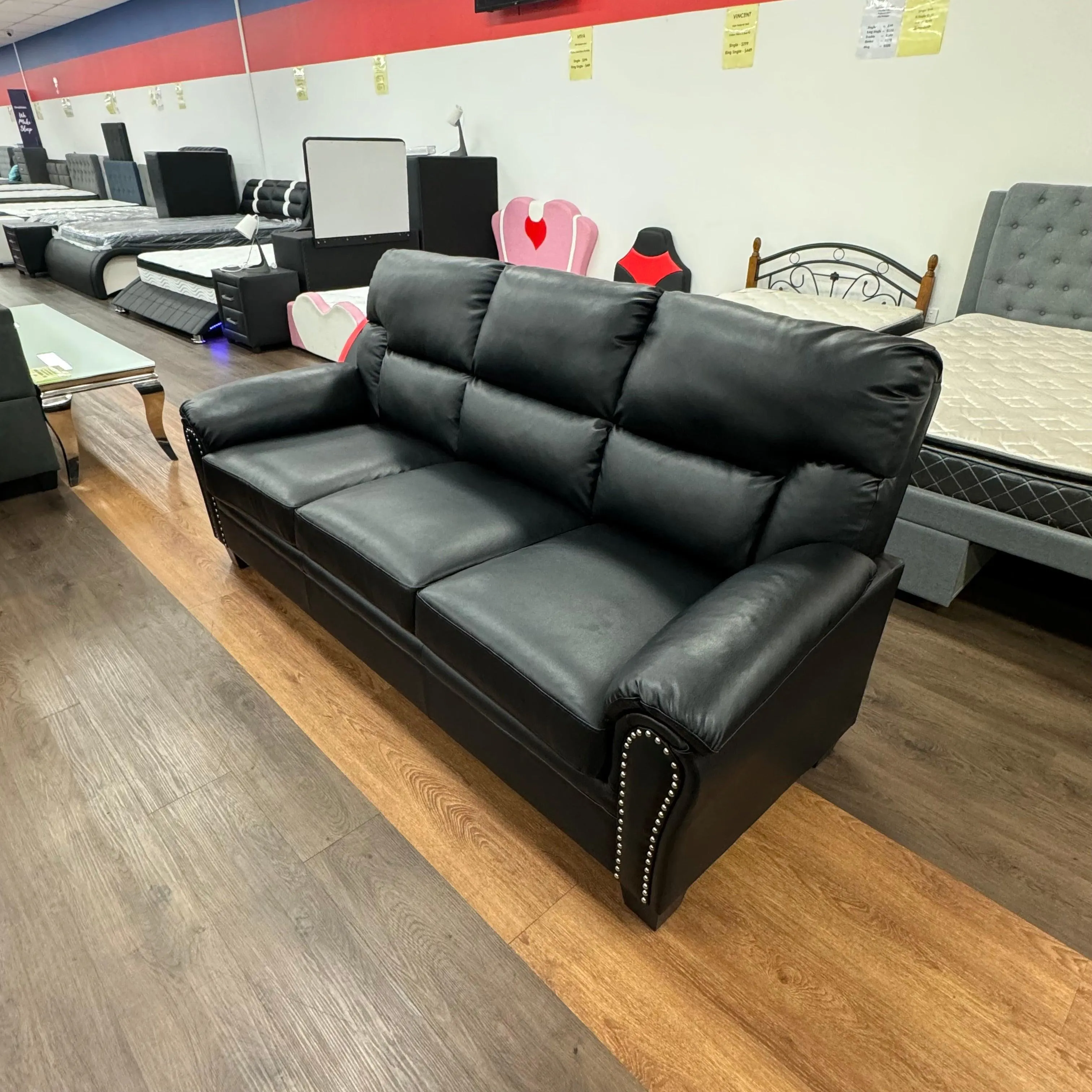 Sebastian 3 Seater PU Leather Sofa