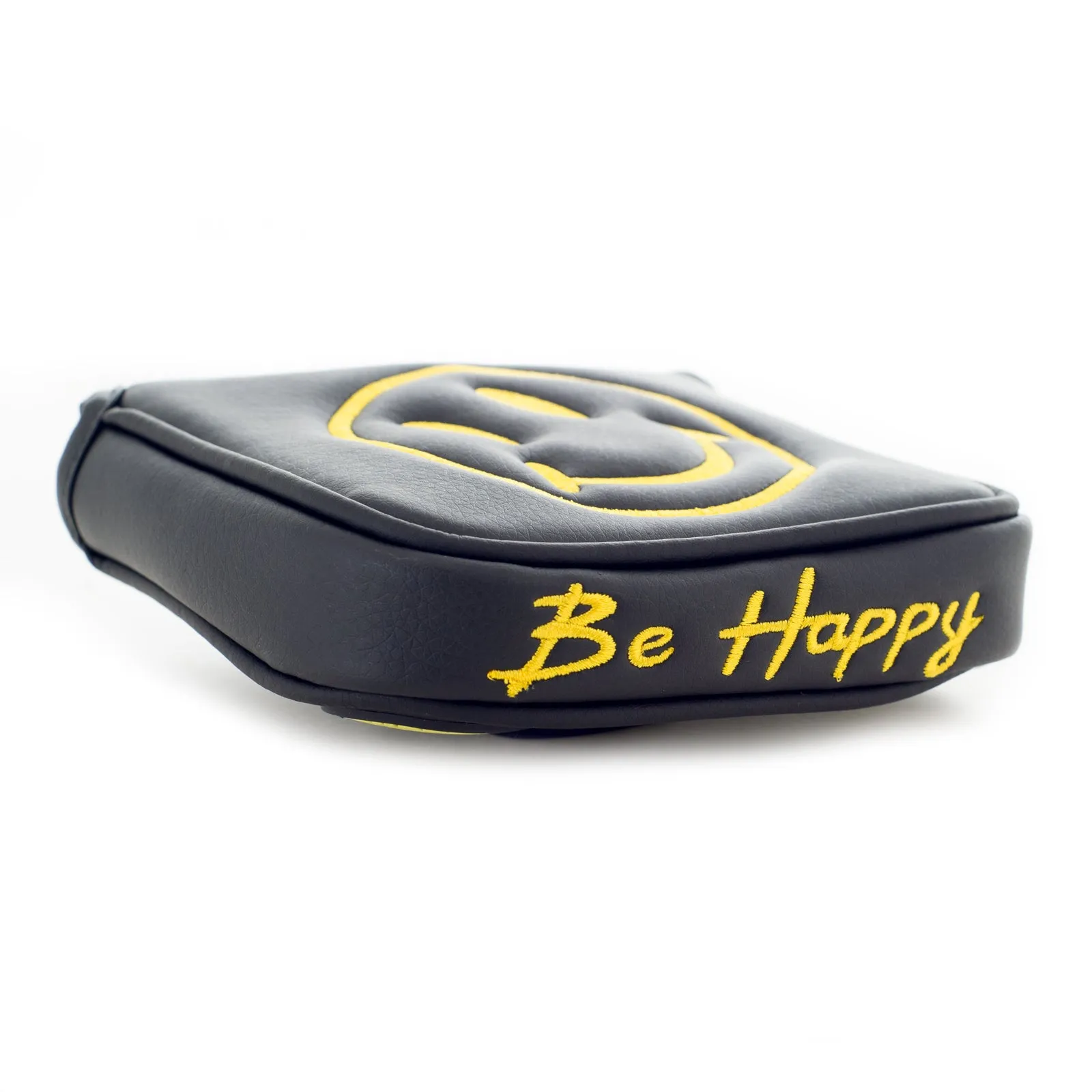 Smile Face High MOI Mallet Putter Headcover, Heel Shafted, Black