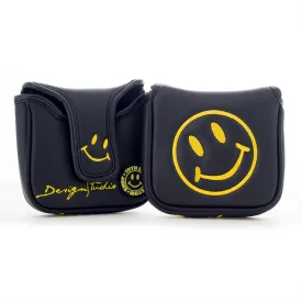 Smile Face High MOI Mallet Putter Headcover, Heel Shafted, Black