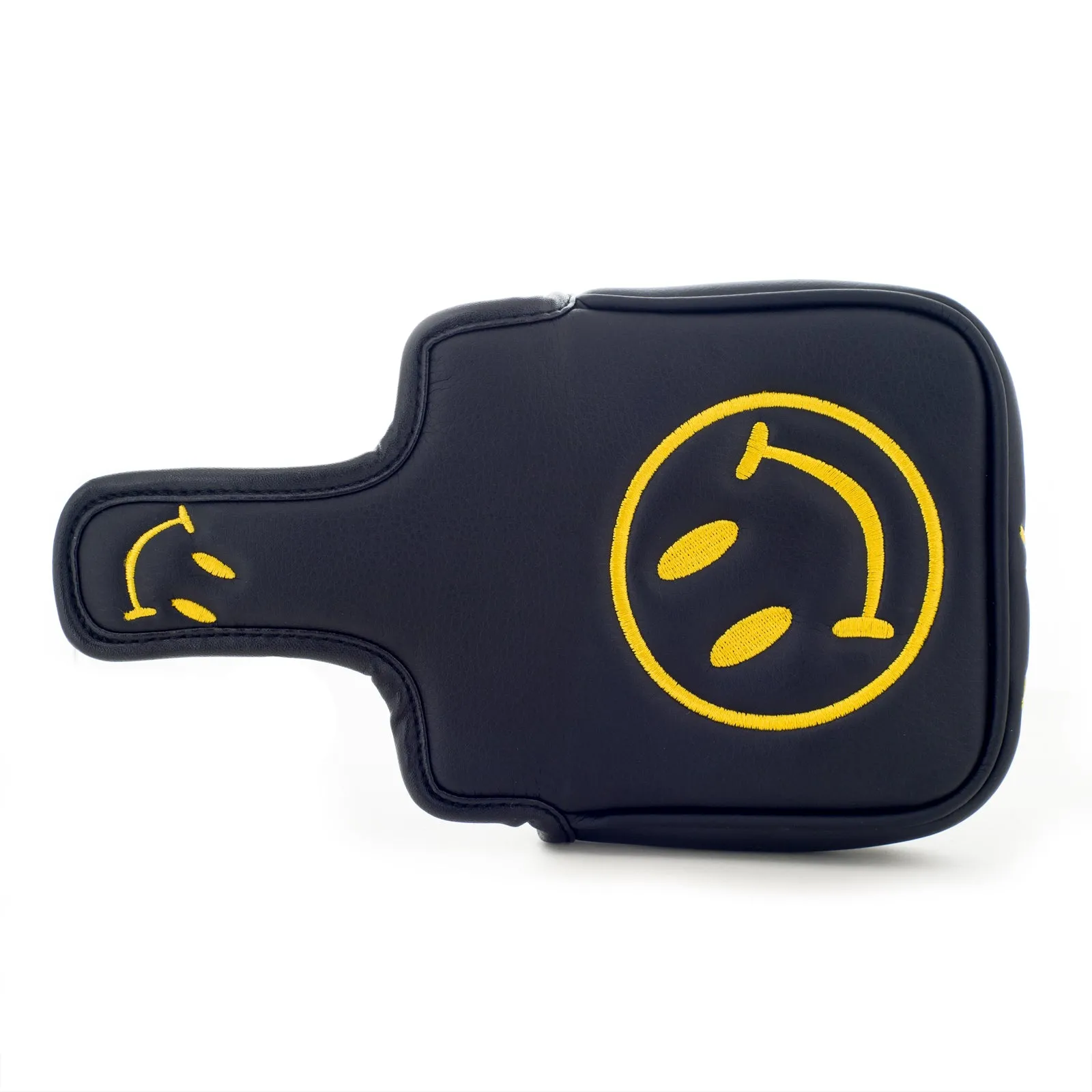 Smile Face High MOI Mallet Putter Headcover, Heel Shafted, Black