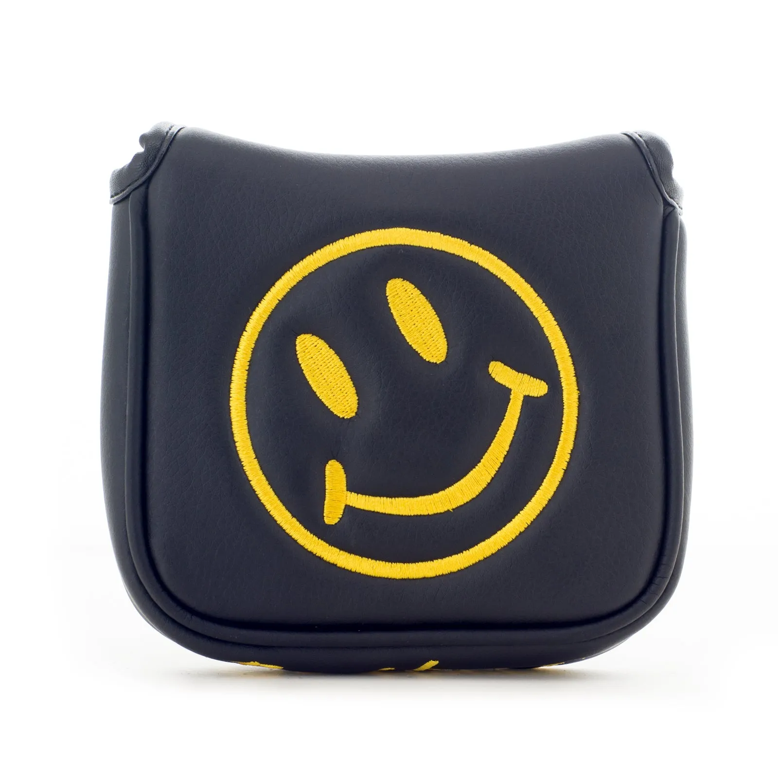 Smile Face High MOI Mallet Putter Headcover, Heel Shafted, Black