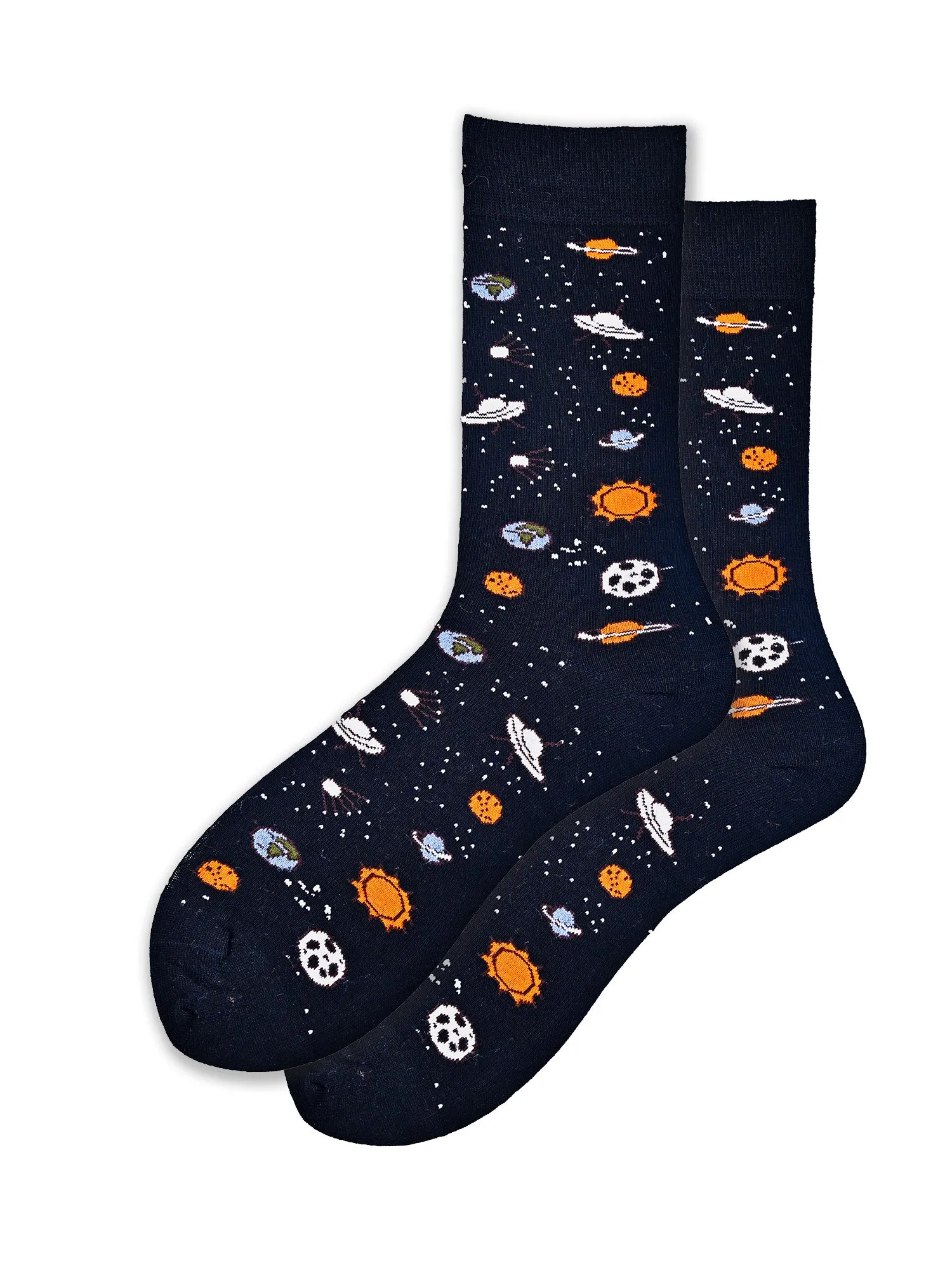 Spaceman | Black Mid-Calf Socks For Men | 1 Pair