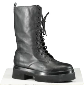 Tamara Mellon Black Leather Lace Up Calf Boots UK 8 EU 41 👠