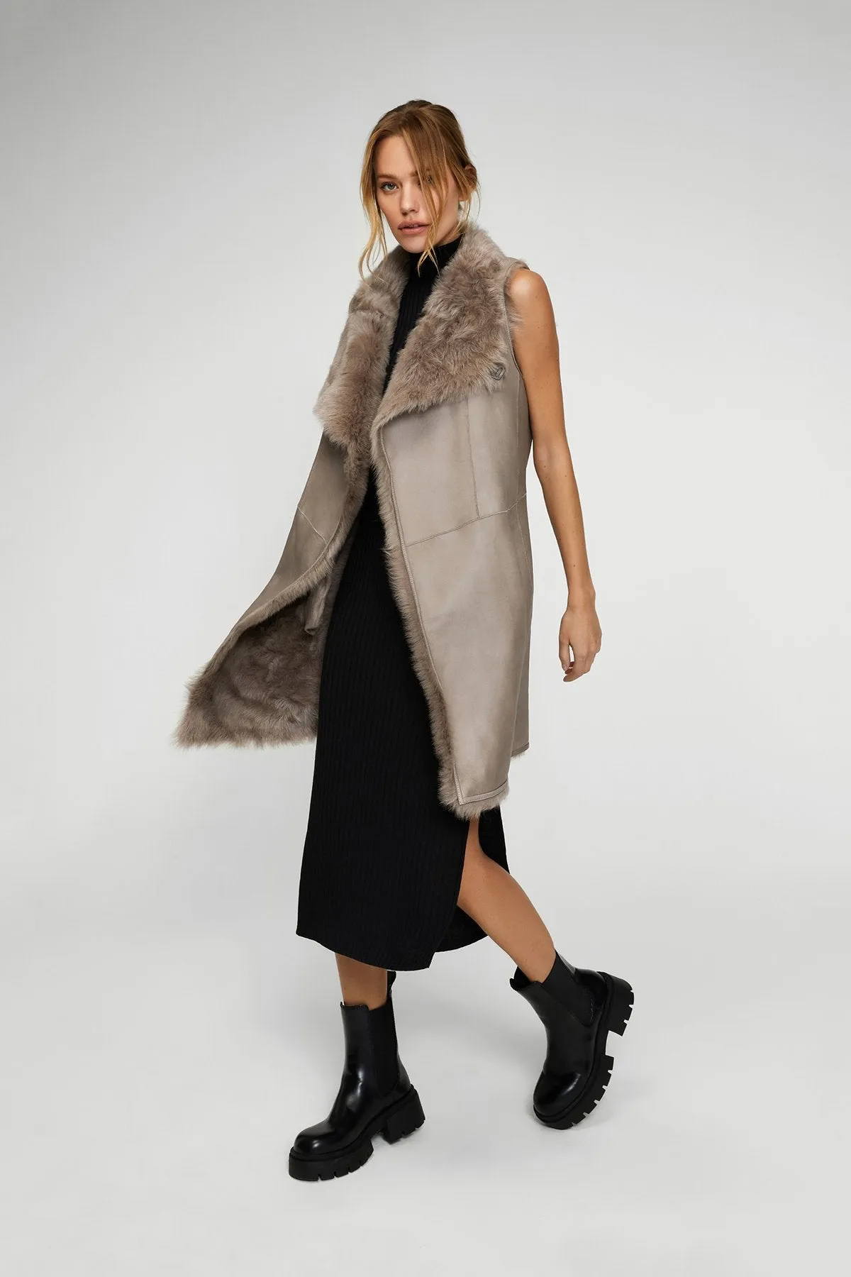 Tory - Mink Reversible Shearling Vest