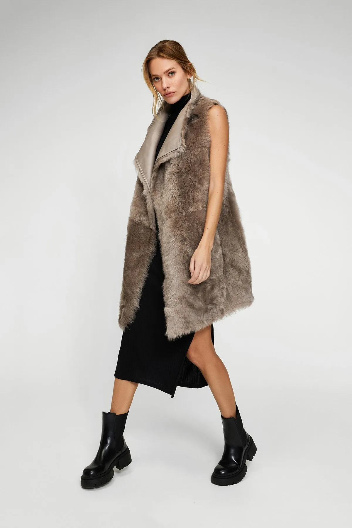 Tory - Mink Reversible Shearling Vest