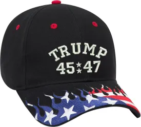 Trmp 45/47 Embroidered One Size Fits All Structured US Flag Hat