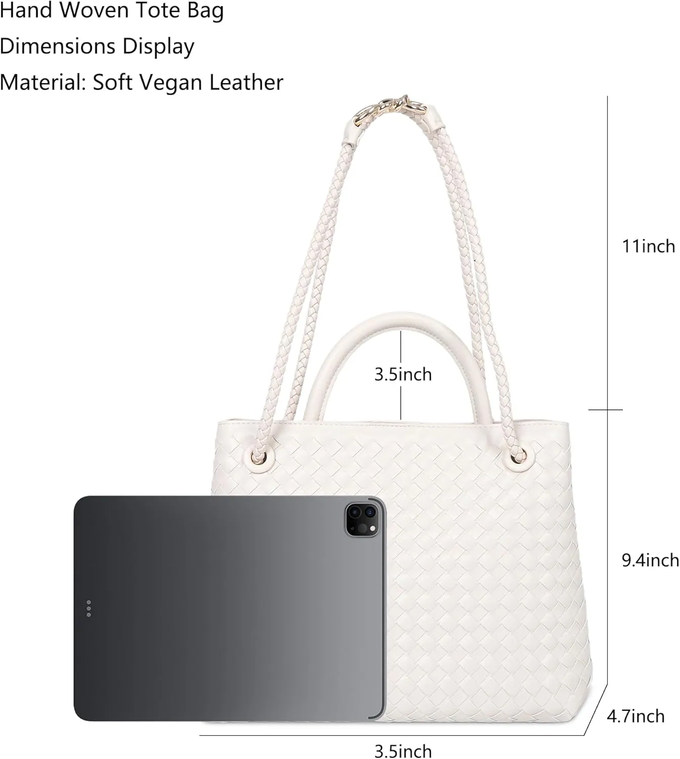 Woven Tote Bag for Women Crossbody Handbag,Vegan Leather Large Tote Purse,Trendy Satchel Handbag Bowknot Shoulder Bag
