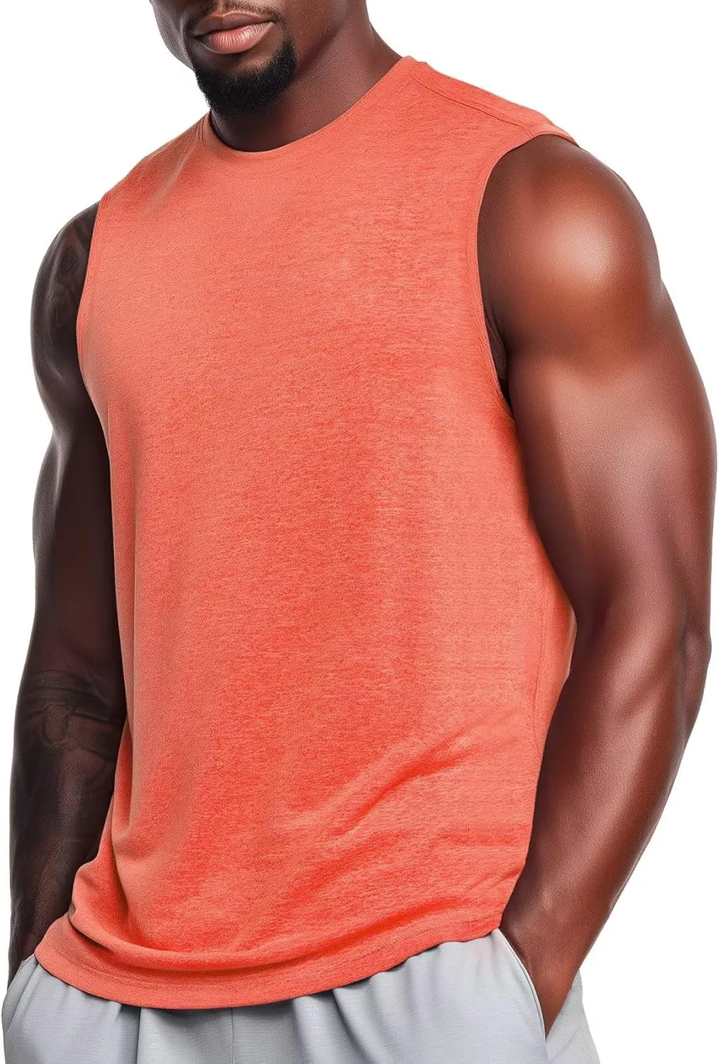 Zengjo Mens Tank Tops Workout Quick Dry Sleeveless Shirts for Gym Running Athletic Loose Muscle Tanks