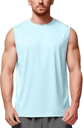 Zengjo Mens Tank Tops Workout Quick Dry Sleeveless Shirts for Gym Running Athletic Loose Muscle Tanks