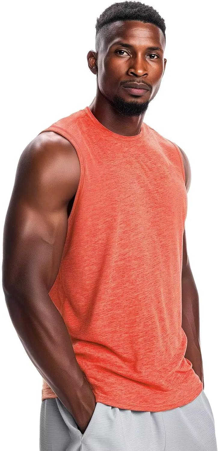 Zengjo Mens Tank Tops Workout Quick Dry Sleeveless Shirts for Gym Running Athletic Loose Muscle Tanks